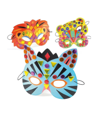 DJECO - DIY pour enfant - Masques d'animaux en mosaïques à décorer