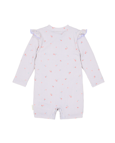 LITTLE DUTCH - Combinaison manches longues anti-UV - Rayures violettes