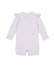 LITTLE DUTCH - Combinaison manches longues anti-UV - Rayures violettes