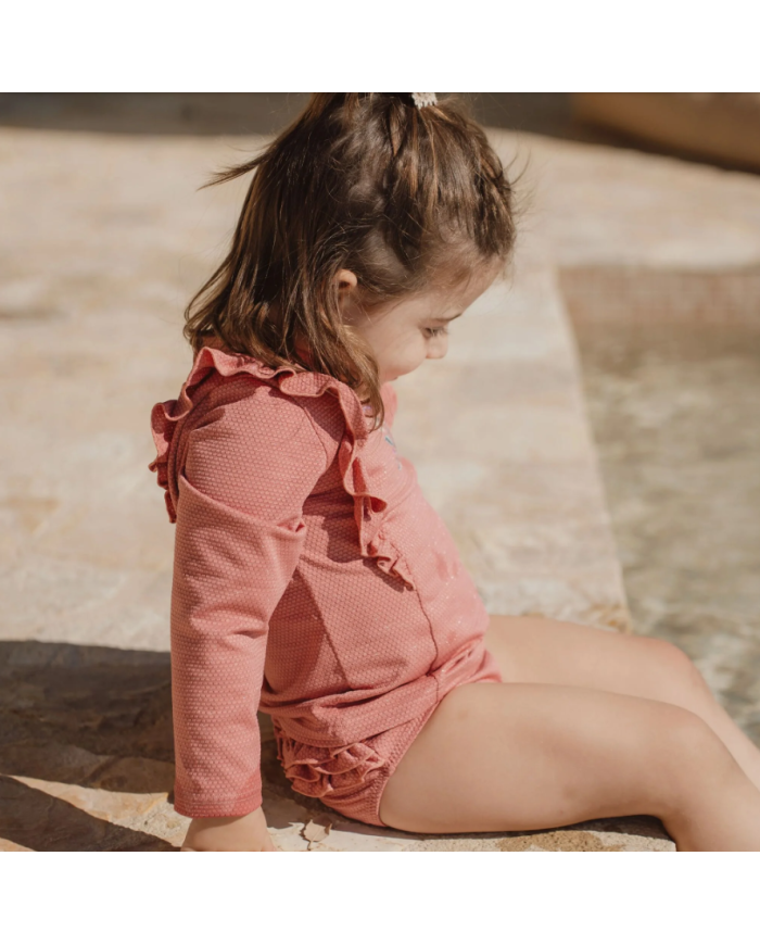 LITTLE DUTCH - Maillot de bain culotte - Rose pailleté