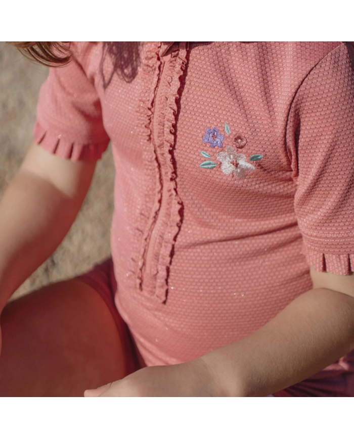 LITTLE DUTCH - Combinaison anti-UV - Rose pailleté