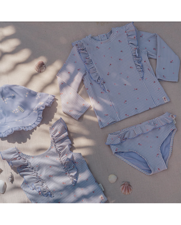 LITTLE DUTCH - Maillot de bain culotte - Rayures violettes