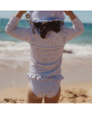 LITTLE DUTCH - T-shirt manches longues anti-UV - Rayures violettes