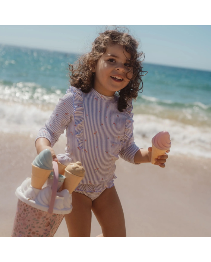 LITTLE DUTCH - T-shirt manches longues anti-UV - Rayures violettes