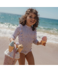 LITTLE DUTCH - Maillot de bain à manches longues - Lavande