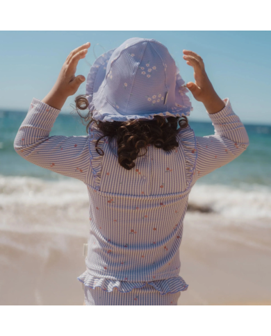 LITTLE DUTCH - T-shirt manches longues anti-UV - Rayures violettes