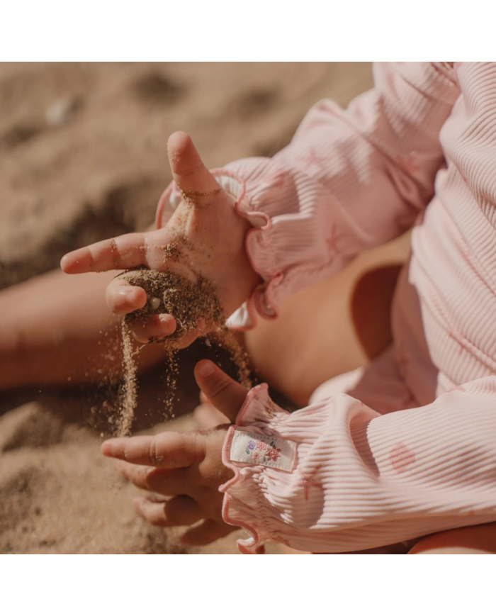 LITTLE DUTCH - Maillot de bain à manches longues - Rose coquillages