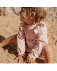 LITTLE DUTCH - Maillot de bain à manches longues - Rose coquillages