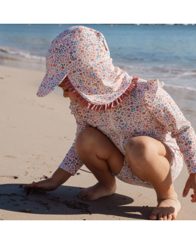 LITTLE DUTCH - Casquette de bain anti-UV - Champs de fleurs