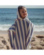 LITTLE DUTCH - Poncho de plage - Rayures violettes