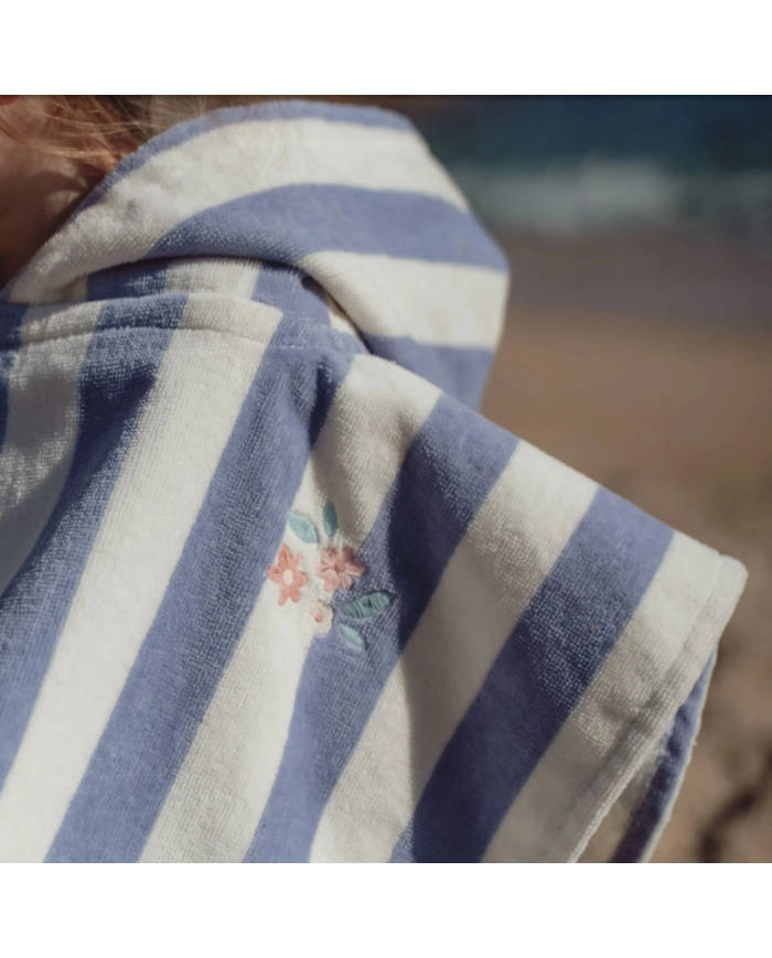 LITTLE DUTCH - Poncho de plage - Rayures violettes