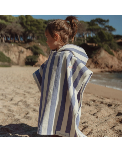 LITTLE DUTCH - Poncho de plage - Rayures violettes