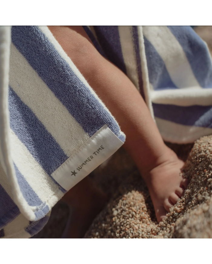 LITTLE DUTCH - Poncho de plage - Rayures violettes