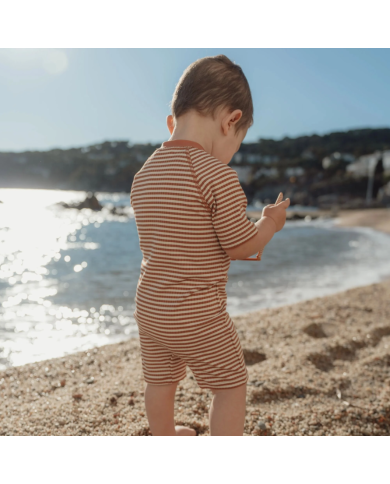 LITTLE DUTCH - Combinaison anti-UV - Rayures brunes