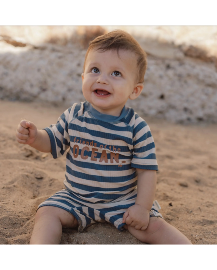 LITTLE DUTCH - Combinaison anti-UV - Rayures bleu océan