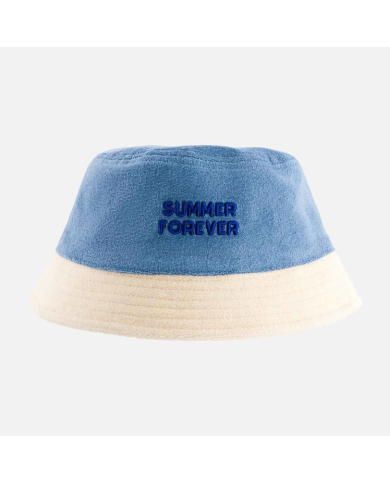 CHAMAYE - Bob en éponge réversible enfant et adulte bleu et orange - Summer Forever