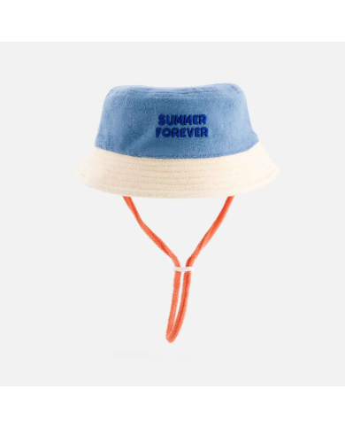 CHAMAYE - Bob en éponge réversible enfant et adulte bleu et orange - Summer Forever