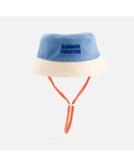 CHAMAYE - Bob en éponge réversible enfant et adulte bleu et orange - Summer Forever