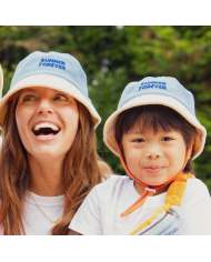 CHAMAYE - Bob en éponge réversible enfant et adulte bleu et orange - Summer Forever