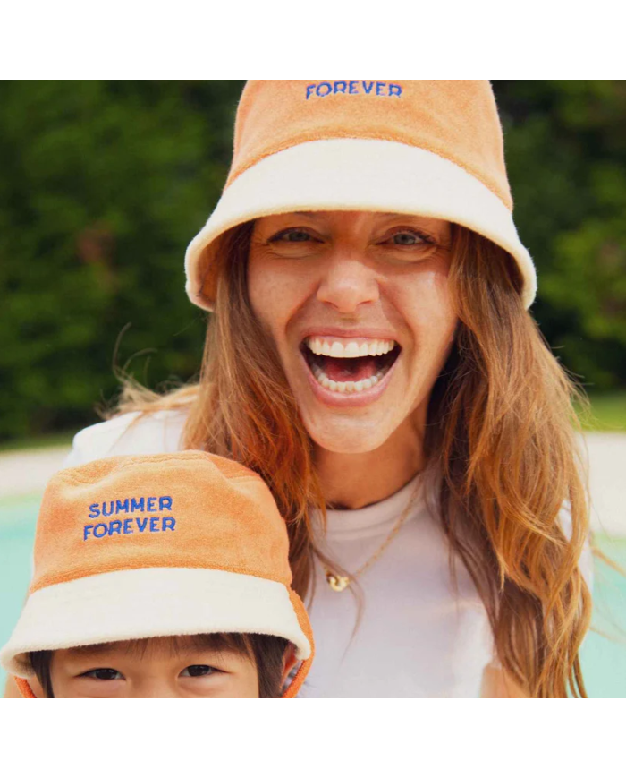 CHAMAYE - Bob en éponge réversible enfant et adulte bleu et orange - Summer Forever