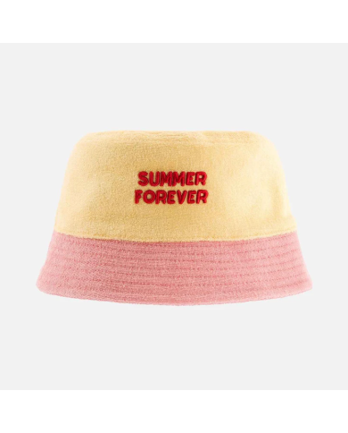 CHAMAYE - Bob en éponge réversible enfant et adulte rose et jaune - Summer Forever