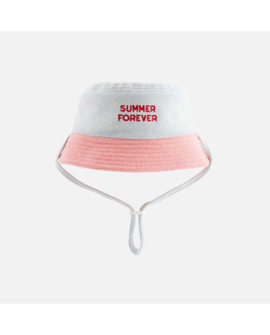 CHAMAYE - Bob en éponge réversible enfant et adulte rose et jaune - Summer Forever