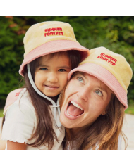 CHAMAYE - Bob en éponge réversible enfant et adulte rose et jaune - Summer Forever