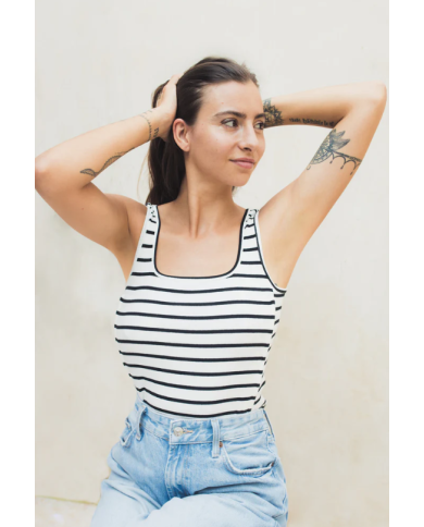 23 MAI PARIS - Débardeur d'allaitement - Marinière