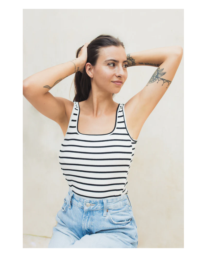 23 MAI PARIS - Débardeur d'allaitement - Marinière