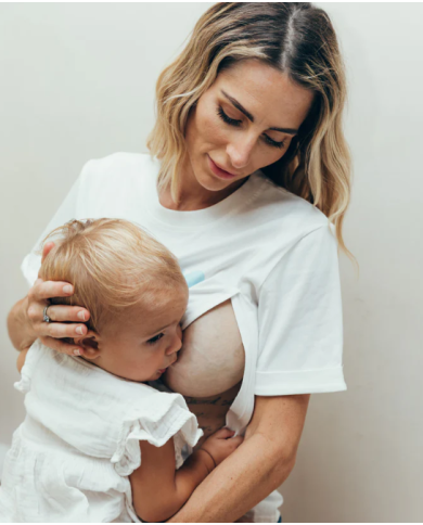 23 MAI PARIS - T-shirt d'allaitement - Coeurs bleus