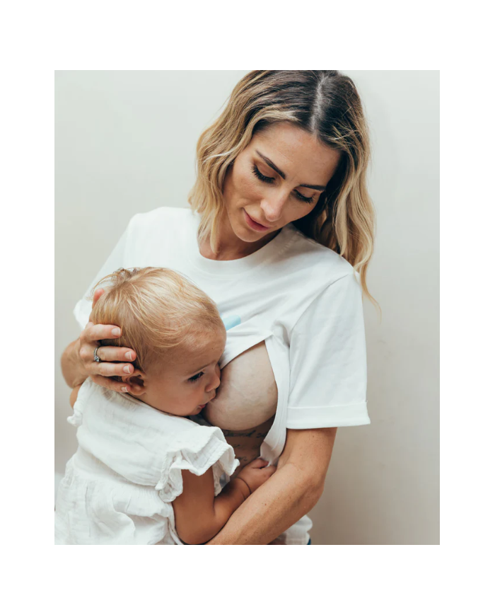 23 MAI PARIS - T-shirt d'allaitement - Coeurs bleus