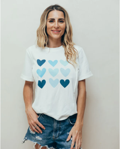 23 MAI PARIS - T-shirt d'allaitement - Coeurs bleus