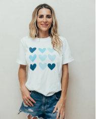 23 MAI PARIS - T-shirt d'allaitement - Coeurs bleus