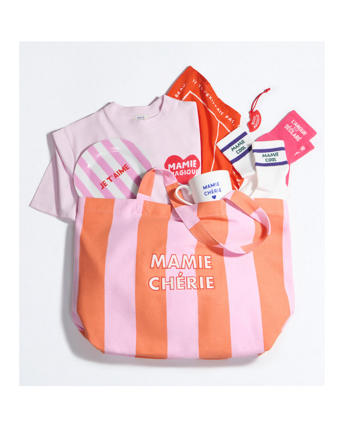 EMOI EMOI - Sac cabas rayé - Dream Mama ou Mamie Chérie