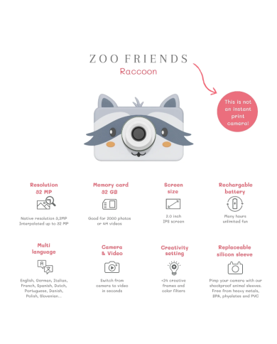 THE ZOOFAMILY - Appareil photo numérique enfant – Photo & vidéo - Zoo Friends