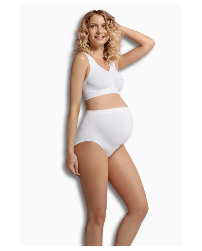 CARRIWELL - Culotte de grossesse sans coutures - Blanche