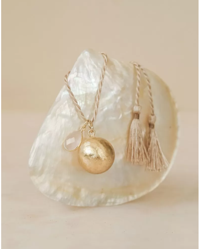 ILADO - Bola de grossesse - Lithothérapie Quartz Rose - Sur Cordon