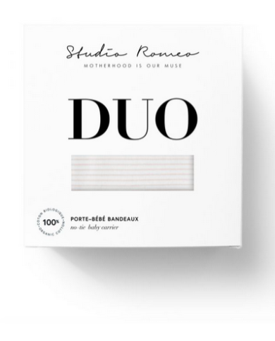 STUDIO ROMEO - Porte-bébé sans noeud  DUO - Rayures Nude