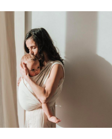 STUDIO ROMEO - Porte-bébé sans noeud  DUO - Rayures Nude