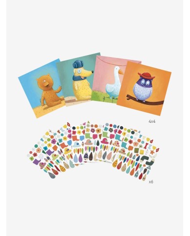 DJECO - Créer avec des stickers - Animaux