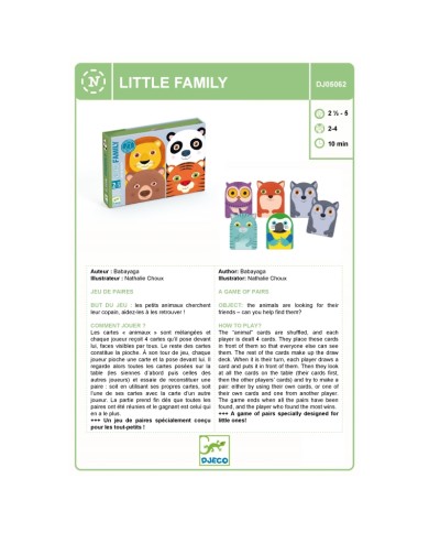 DJECO - Jeu de cartes - Little Family