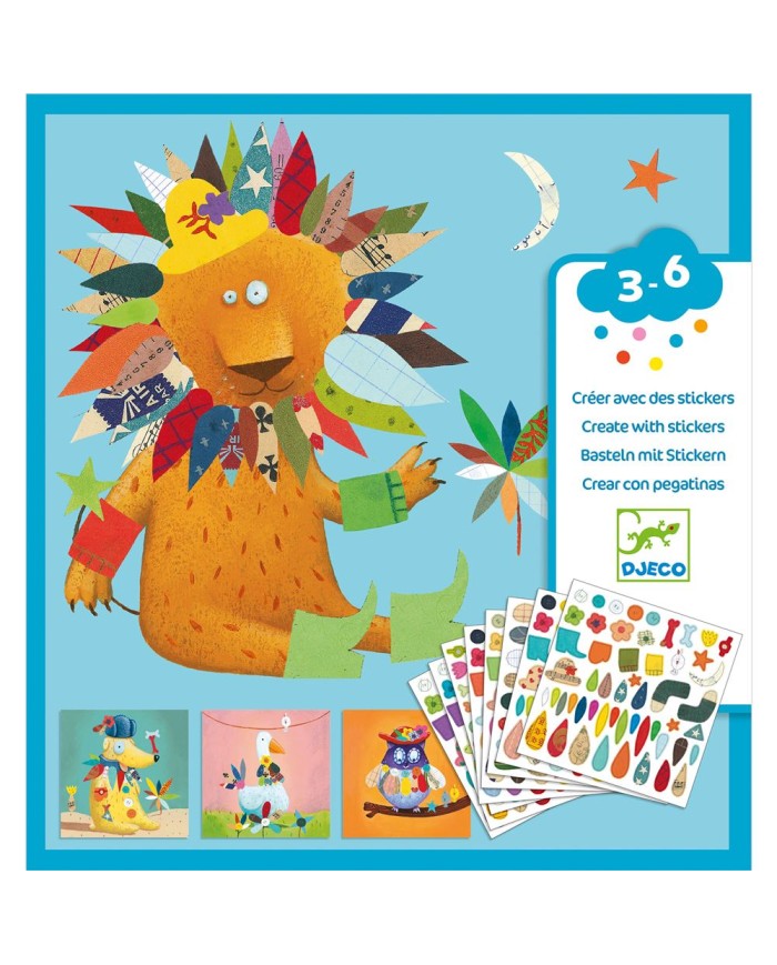 DJECO - Créer avec des stickers - Animaux