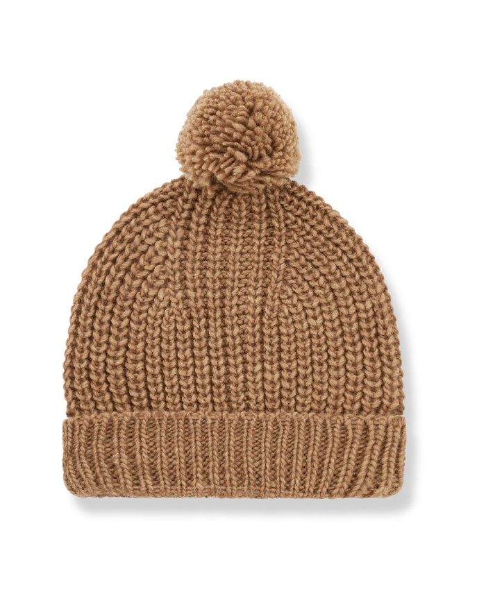 +1 IN THE FAMILY - Bonnet à pompon - Caramel