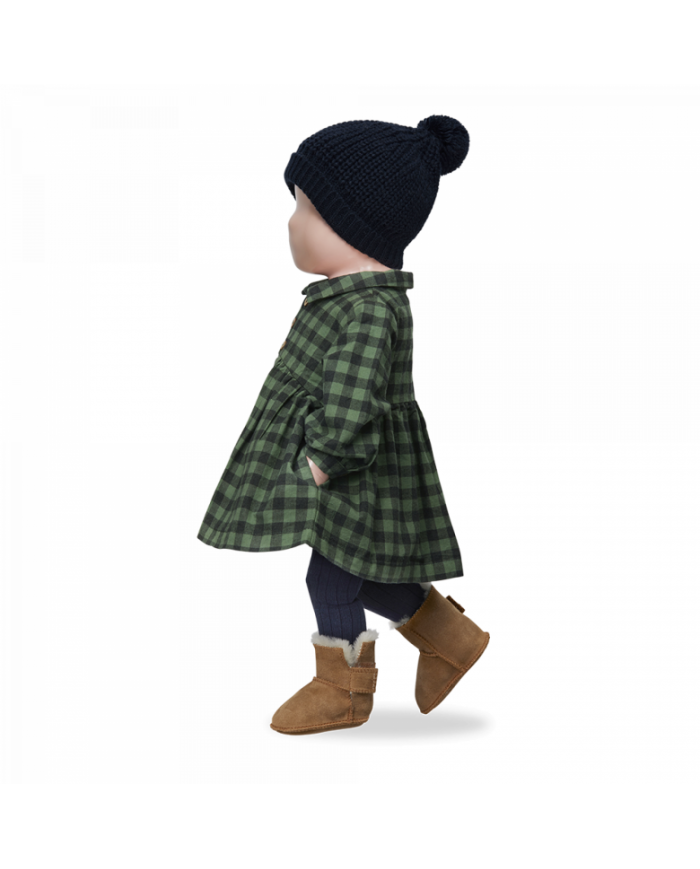 +1 IN THE FAMILY - Robe - WENDY - Damier vert et noir