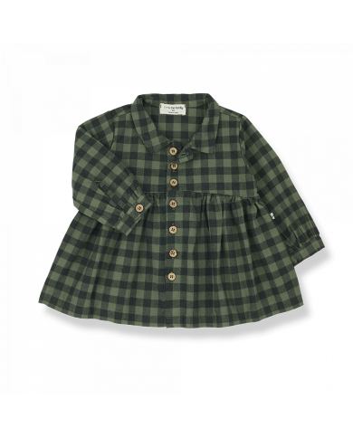 +1 IN THE FAMILY - Robe - WENDY - Damier vert et noir
