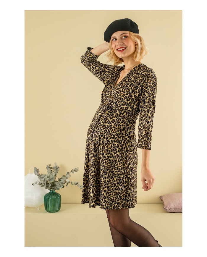Balloon - Robe de grossesse kimono imprimé leopard