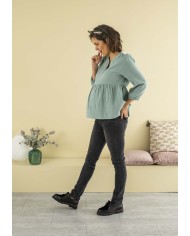 Balloon - Blouse de grossesse gaze de coton vert d'eau Balloon - Blouse de grossesse gaze de coton vert d'eau